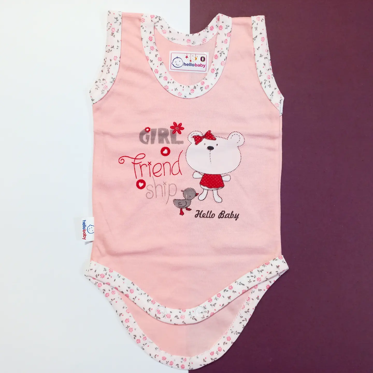 سه تکه نوزادی صورتی طرح خرس 2