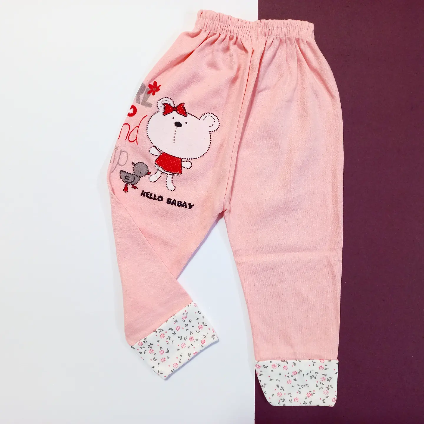 سه تکه نوزادی صورتی طرح خرس 3