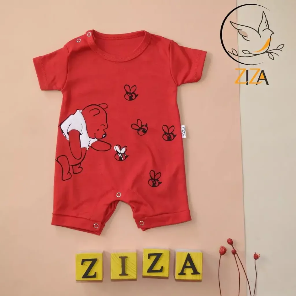 رامپر طرح خرس پو pooh سایز 1،2،3 کد 2072 قرمز