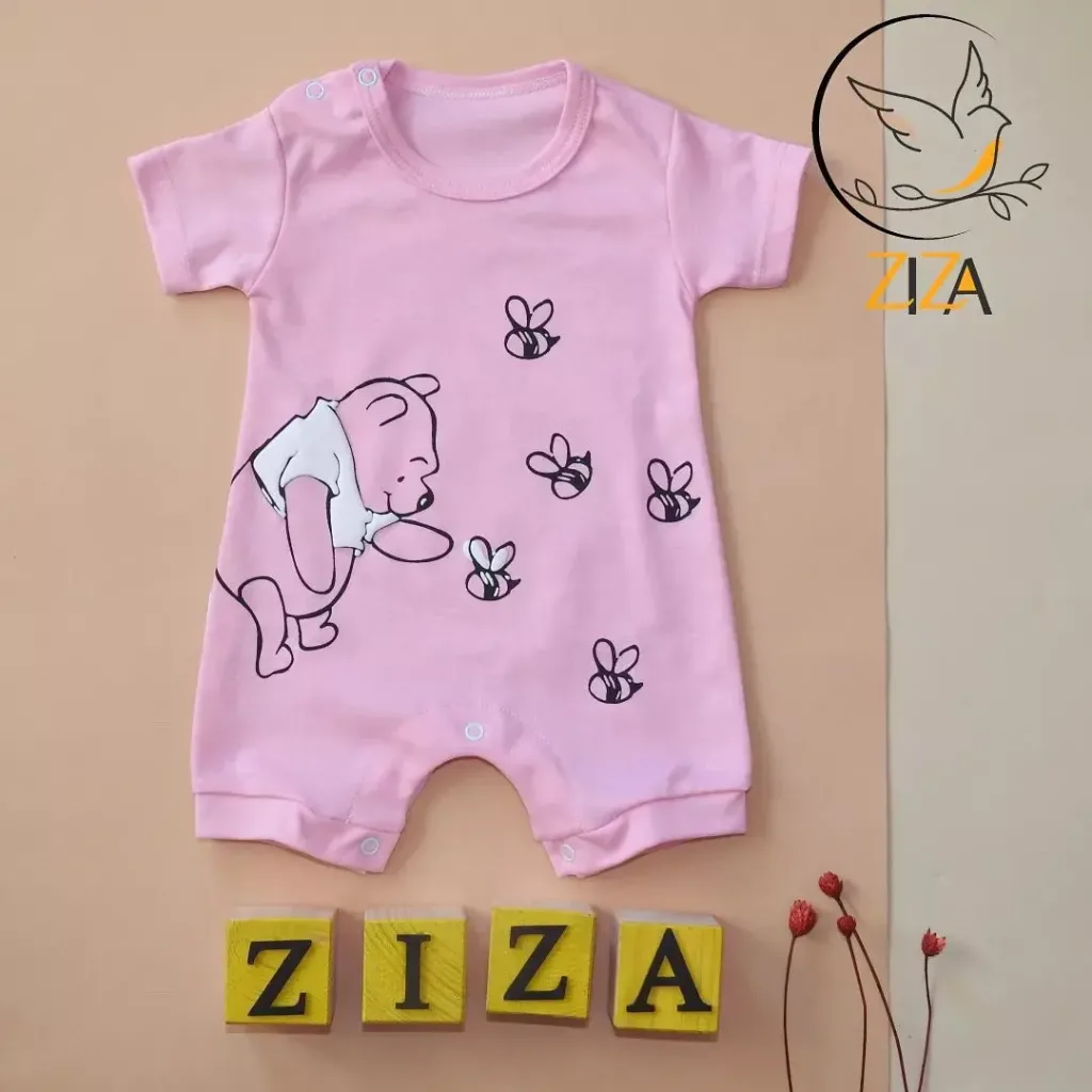 رامپر طرح خرس پو pooh سایز 1،2،3 کد 2072 صورتی