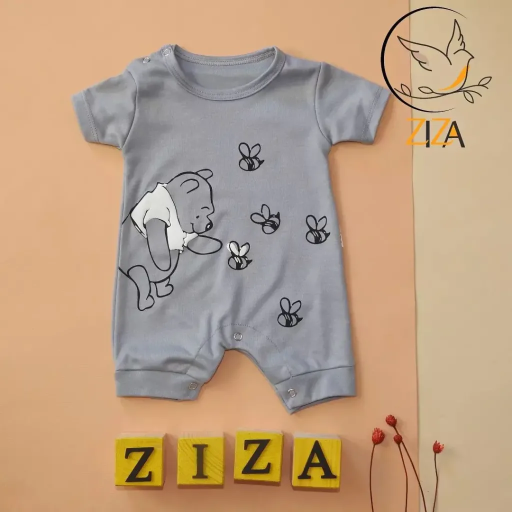 رامپر طرح خرس پو pooh سایز 1،2،3 کد 2072 طوسی