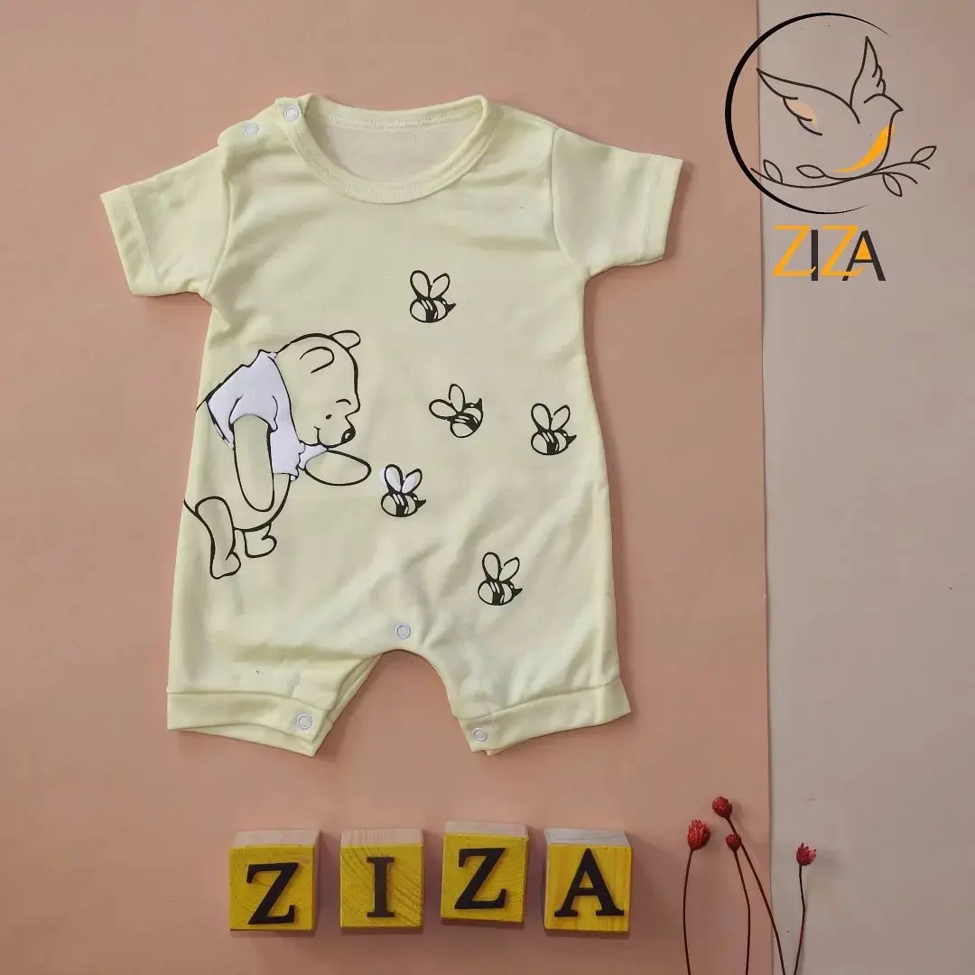 رامپر طرح خرس پو pooh سایز 1،2،3 کد 2072 لیمویی