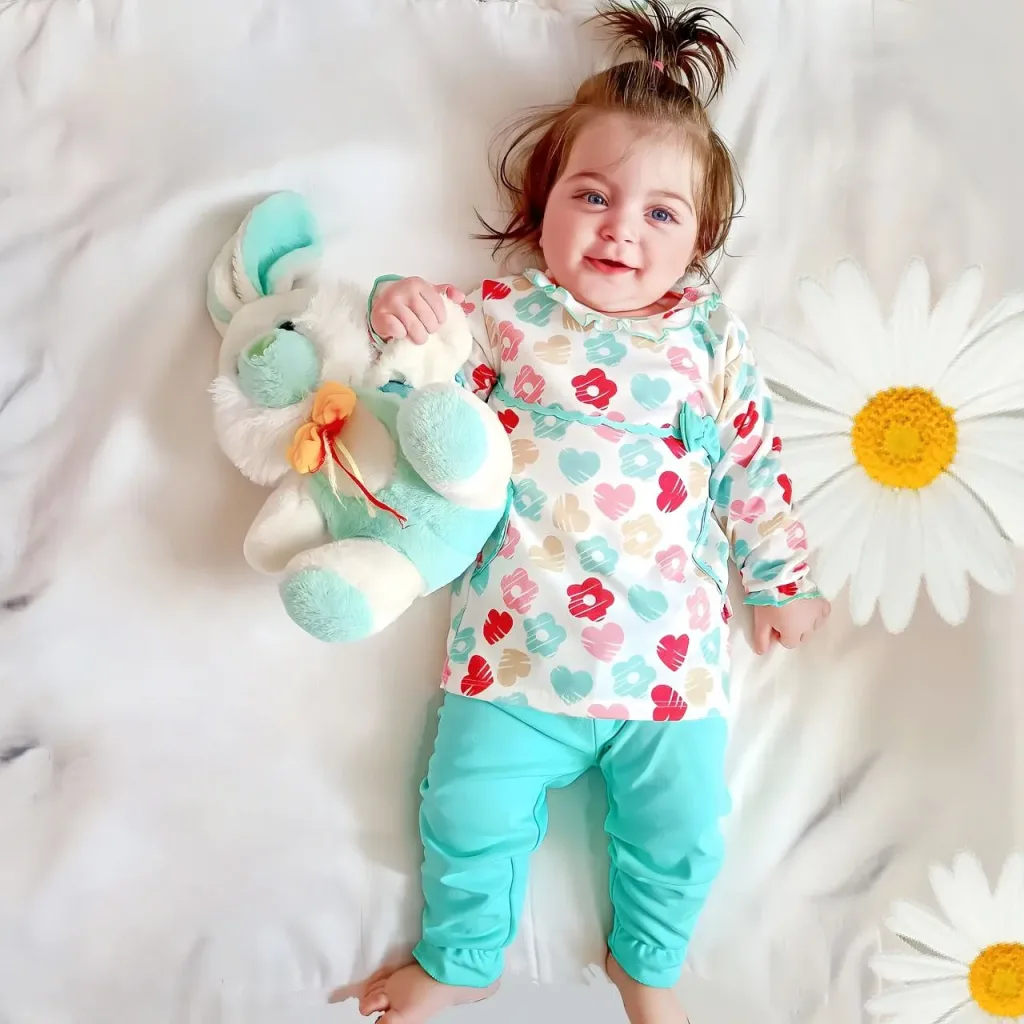 بلوز شلوار گل گلی سبز سایز 1 تا 5 کد 2538 1