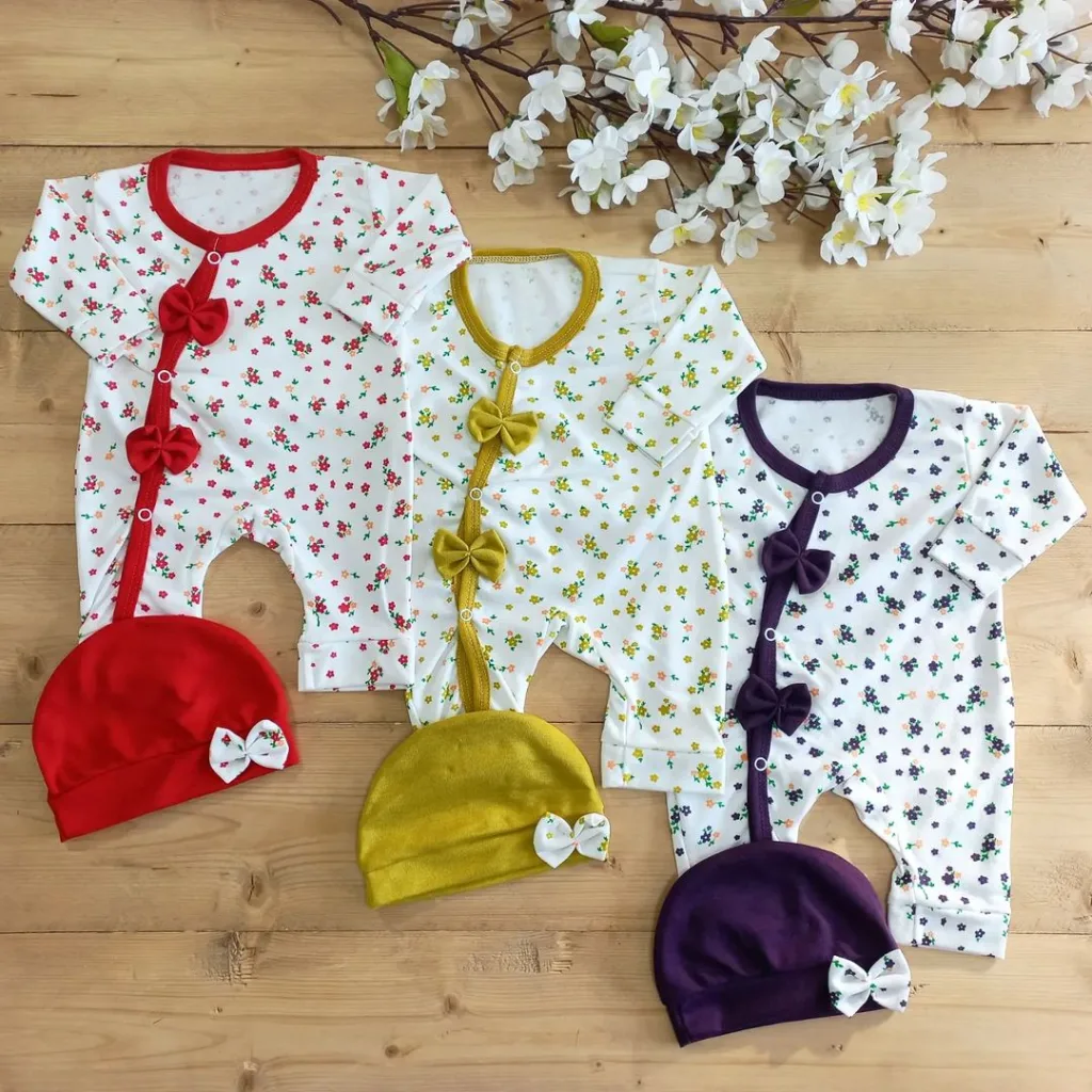 سرهمی گل گلی پاپیون دار کد 2897