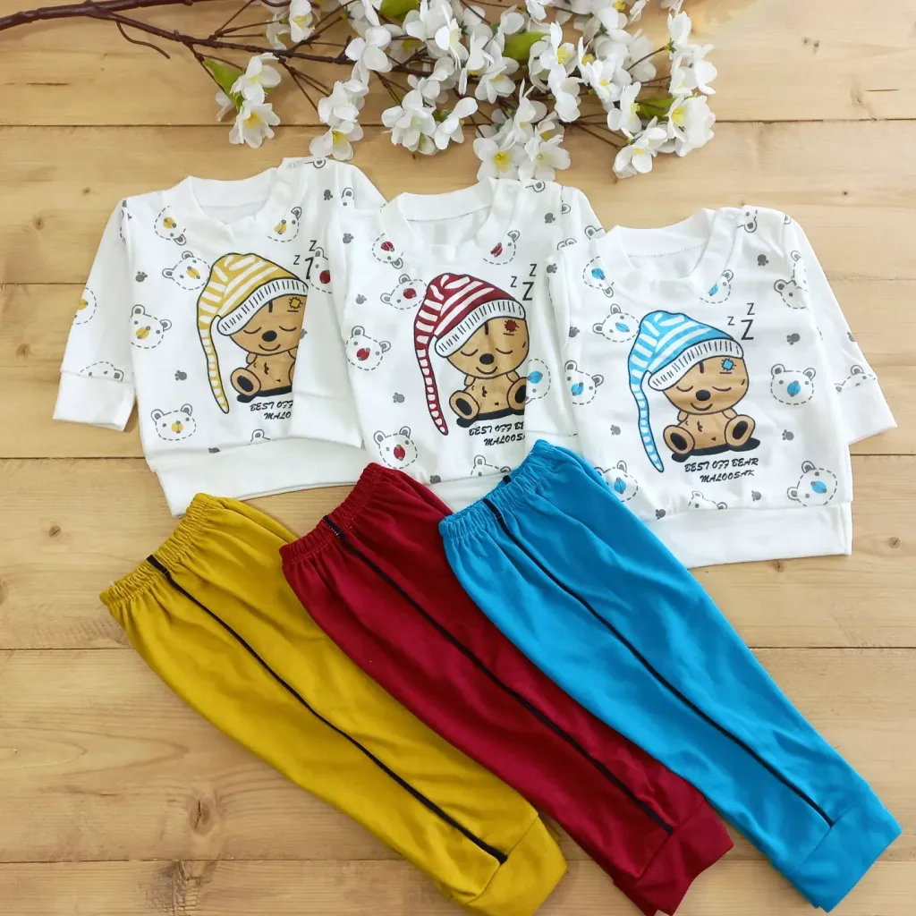 بلوز شلوار خرس خوابالو سایز 2،3 کد 2969