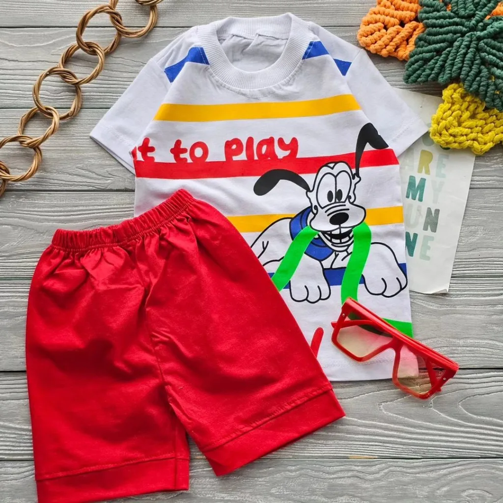 تیشرت شلوارک سگ بازیگوش کد 3318 1