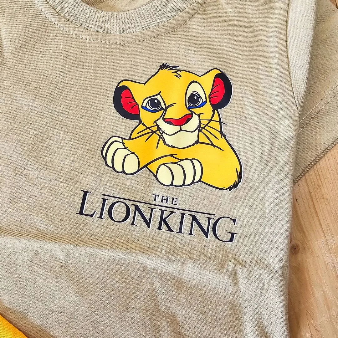 تیشرت شلوارک کتان شیر شاه LION KING کد 3330 1