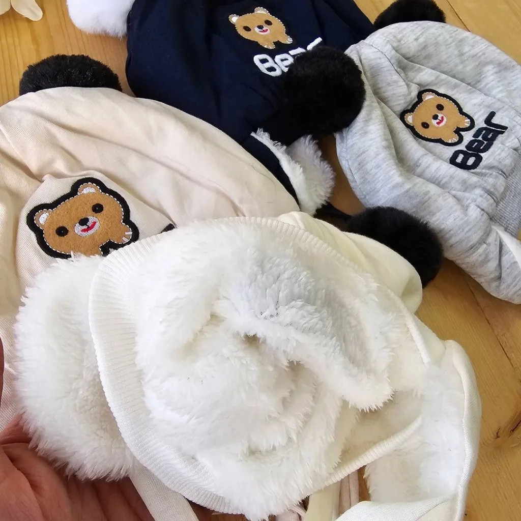 کلاه نخ پنبه پوم دار خرس bear کد 3697 1