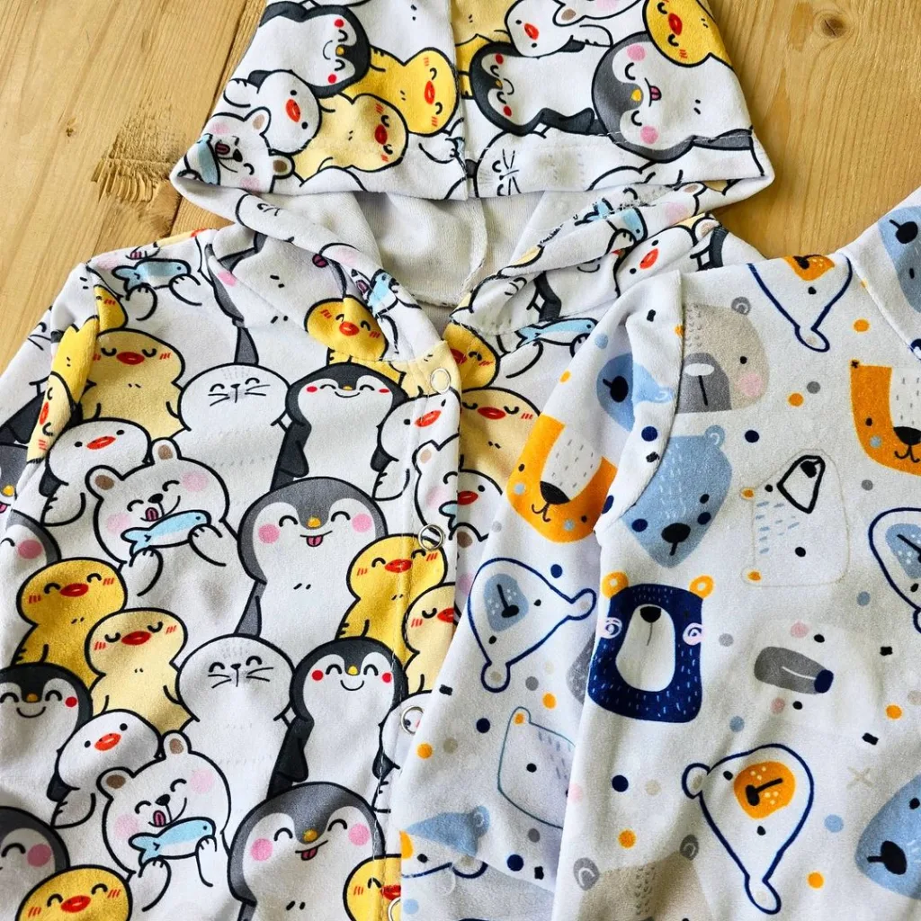 سرهمی مخمل پنگوئن خرس و گل کد 2652 2