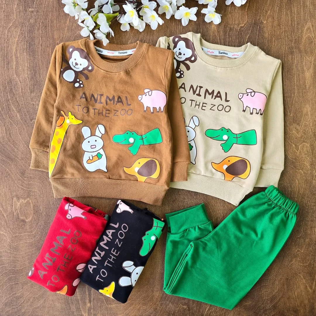 بلوز شلوار باغ وحش animal to the zoo کد 3966