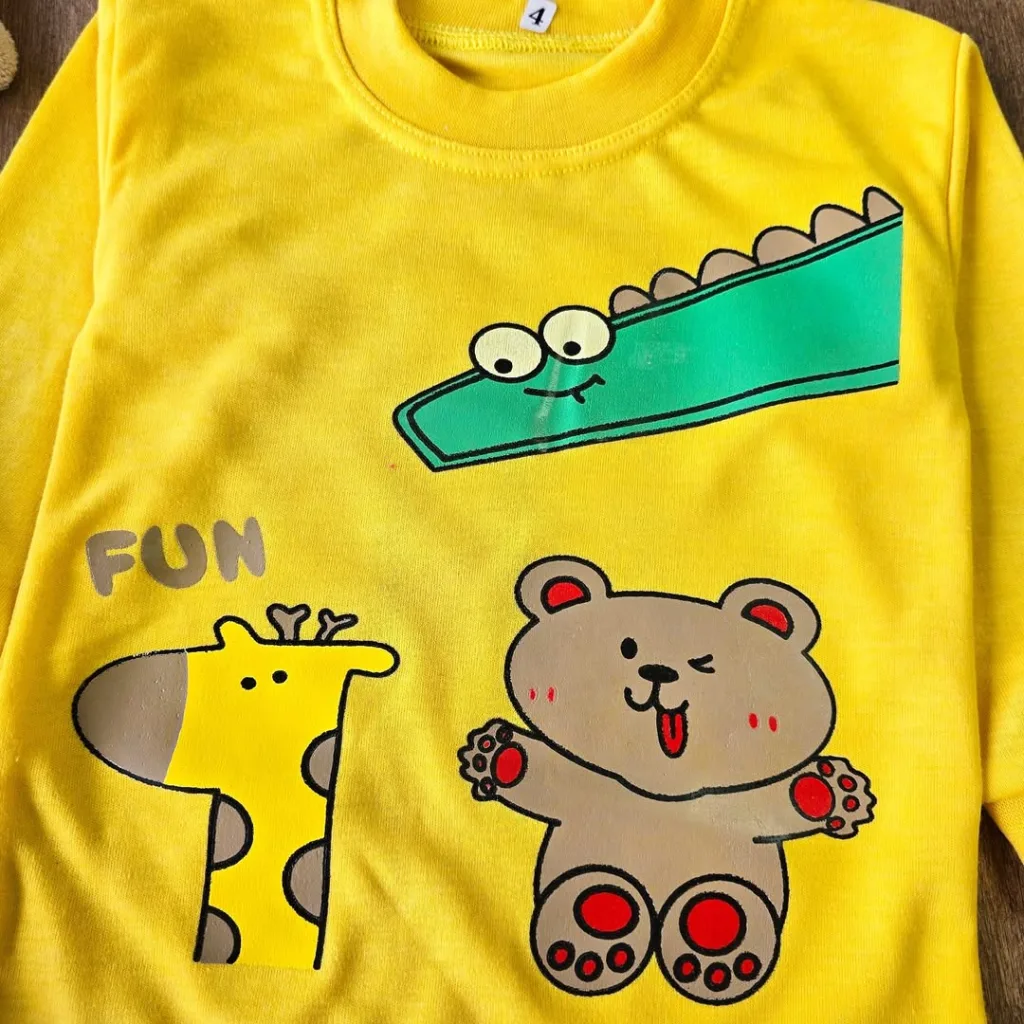 بلوز شلوار نخی دایناسور زرافه fun کد 4002