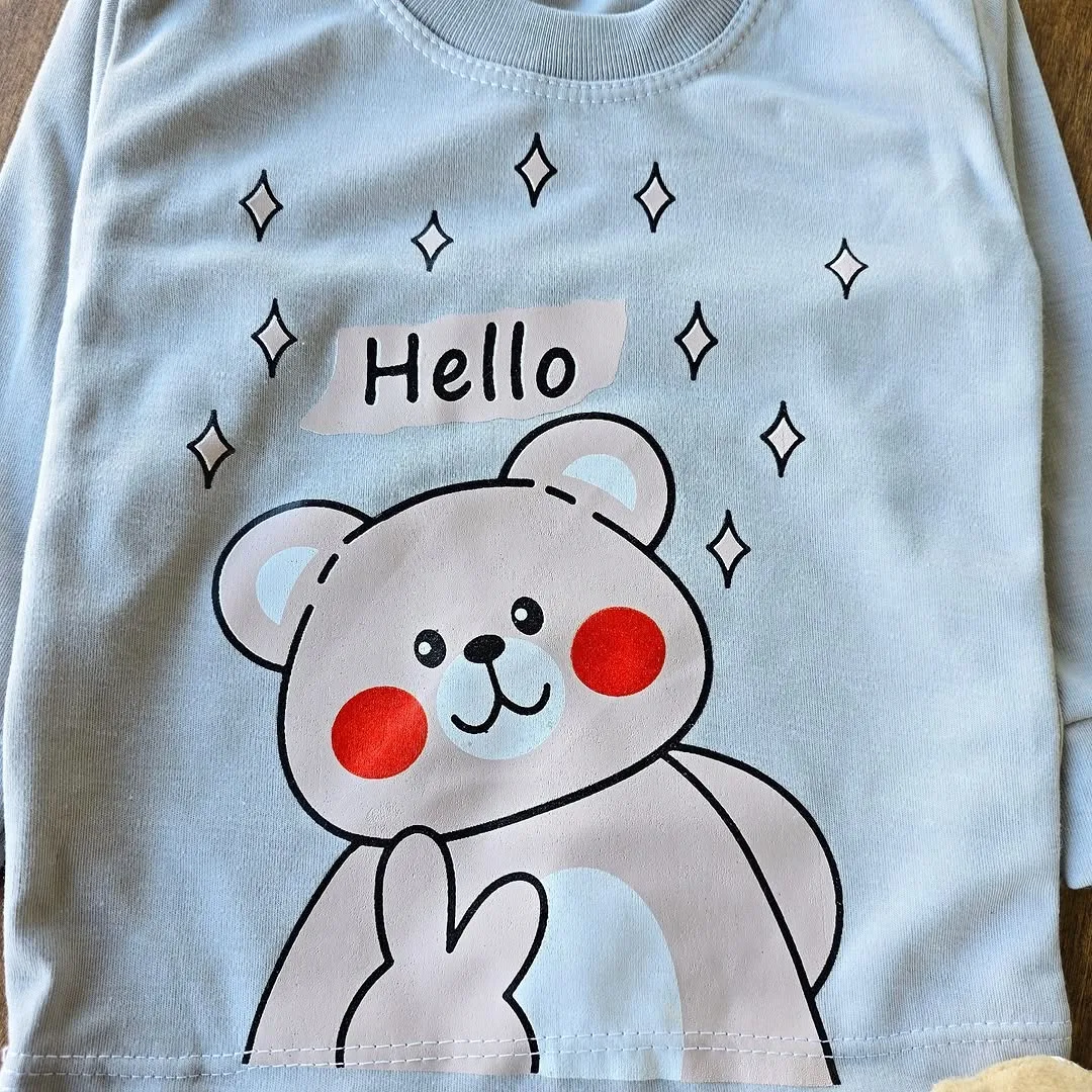 بلوز شلوار خرس Hello سایز 4 تا 6 کد 4095
