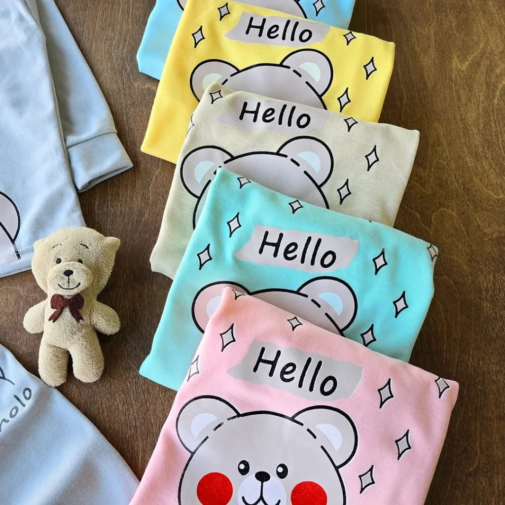 بلوز شلوار خرس Hello سایز 4 تا 6 کد 4095