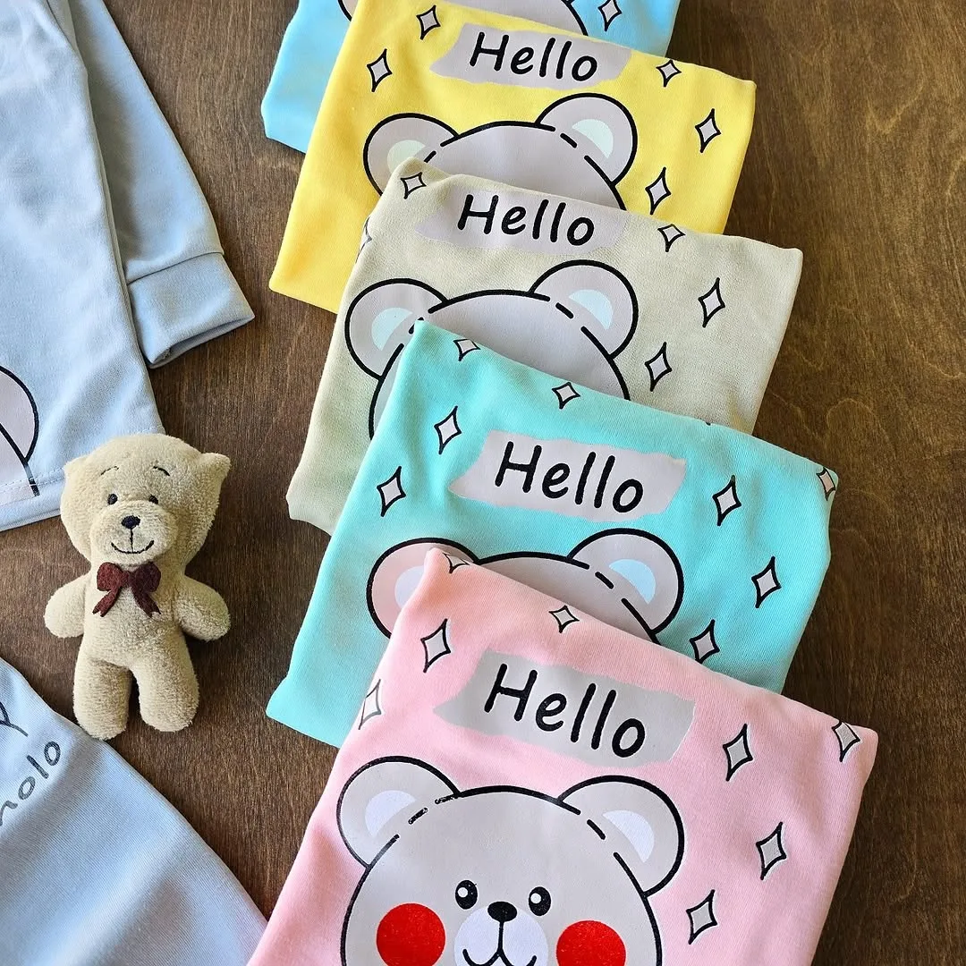 بلوز شلوار خرس Hello سایز 4 تا 6 کد 4095