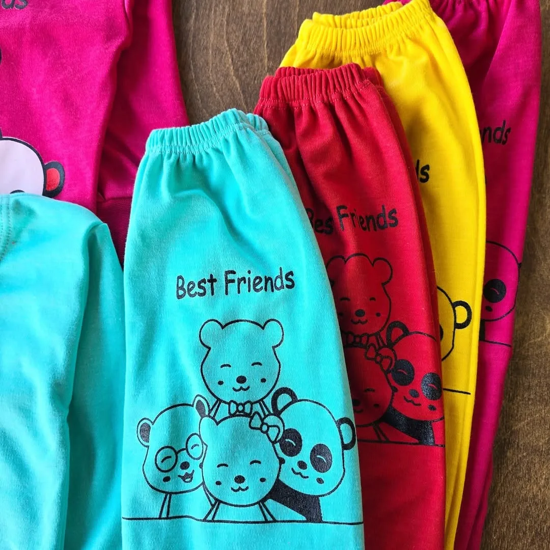 بلوز شلوار دوستان خرسی پررنگ best friends کد 4118