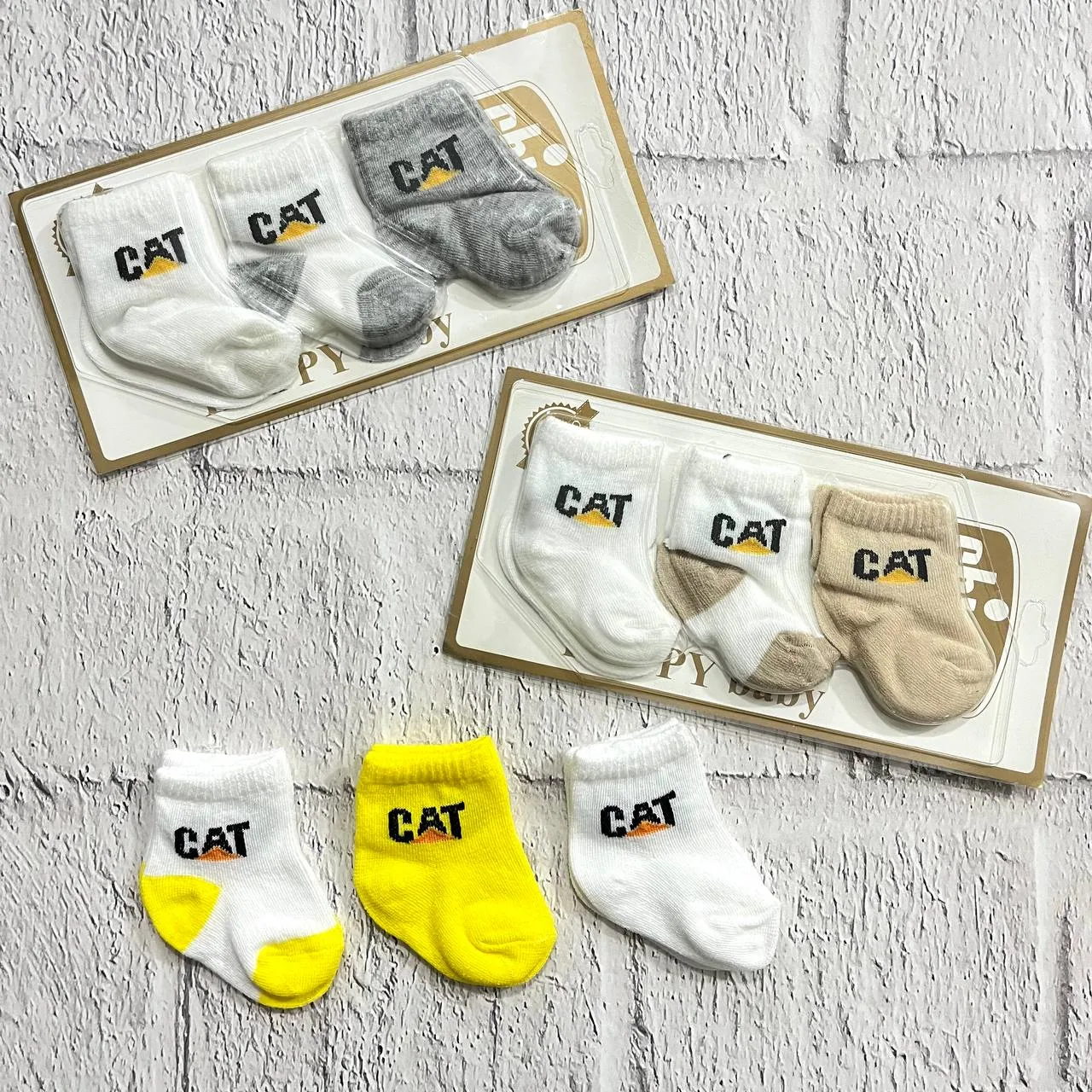 جوراب کارتی نوزادی طرح CAT کد 4159