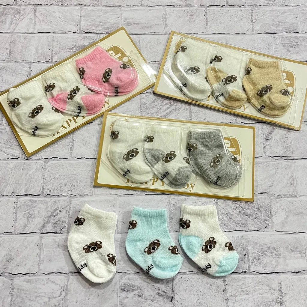 جوراب کارتی نوزادی طرح کله خرس کد 4275