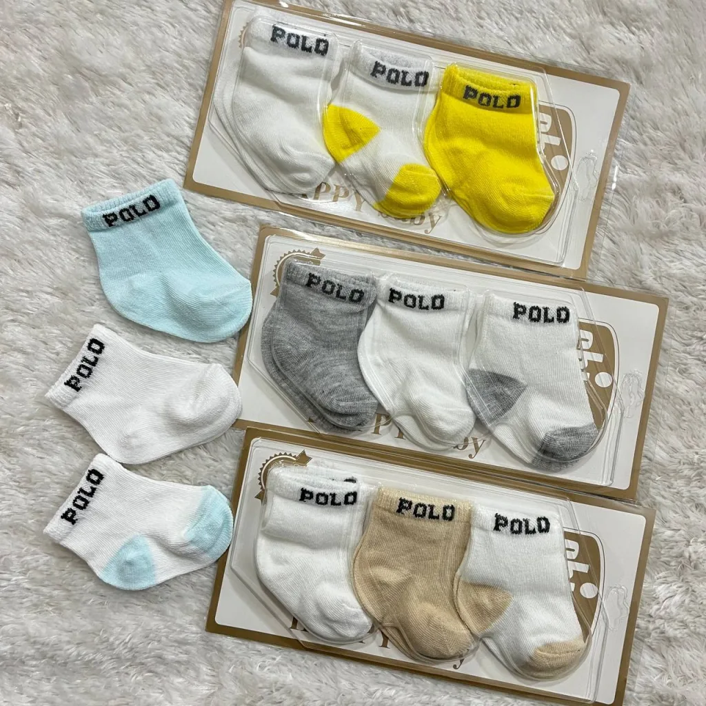 جوراب کارتی نوزادی طرح polo کد 4274