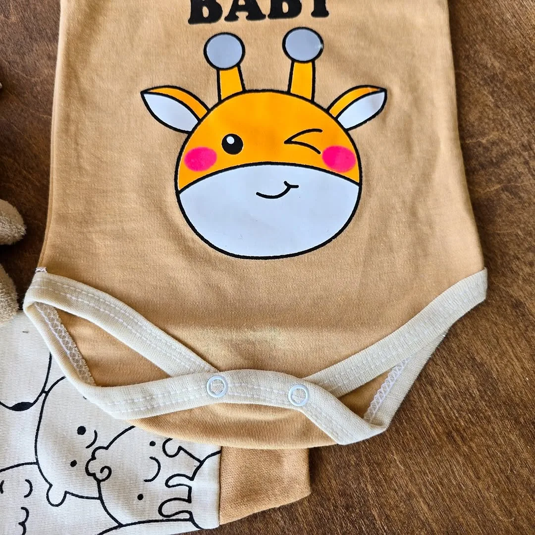 ست 3 تکه جلودکمه زرافه baby کد 4309