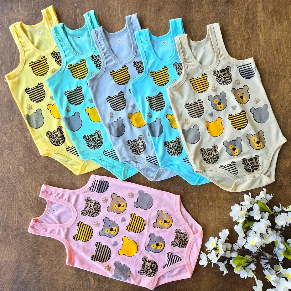 بادی رکابی کله خرس راه راه سایز 4 تا 6 کد 4297