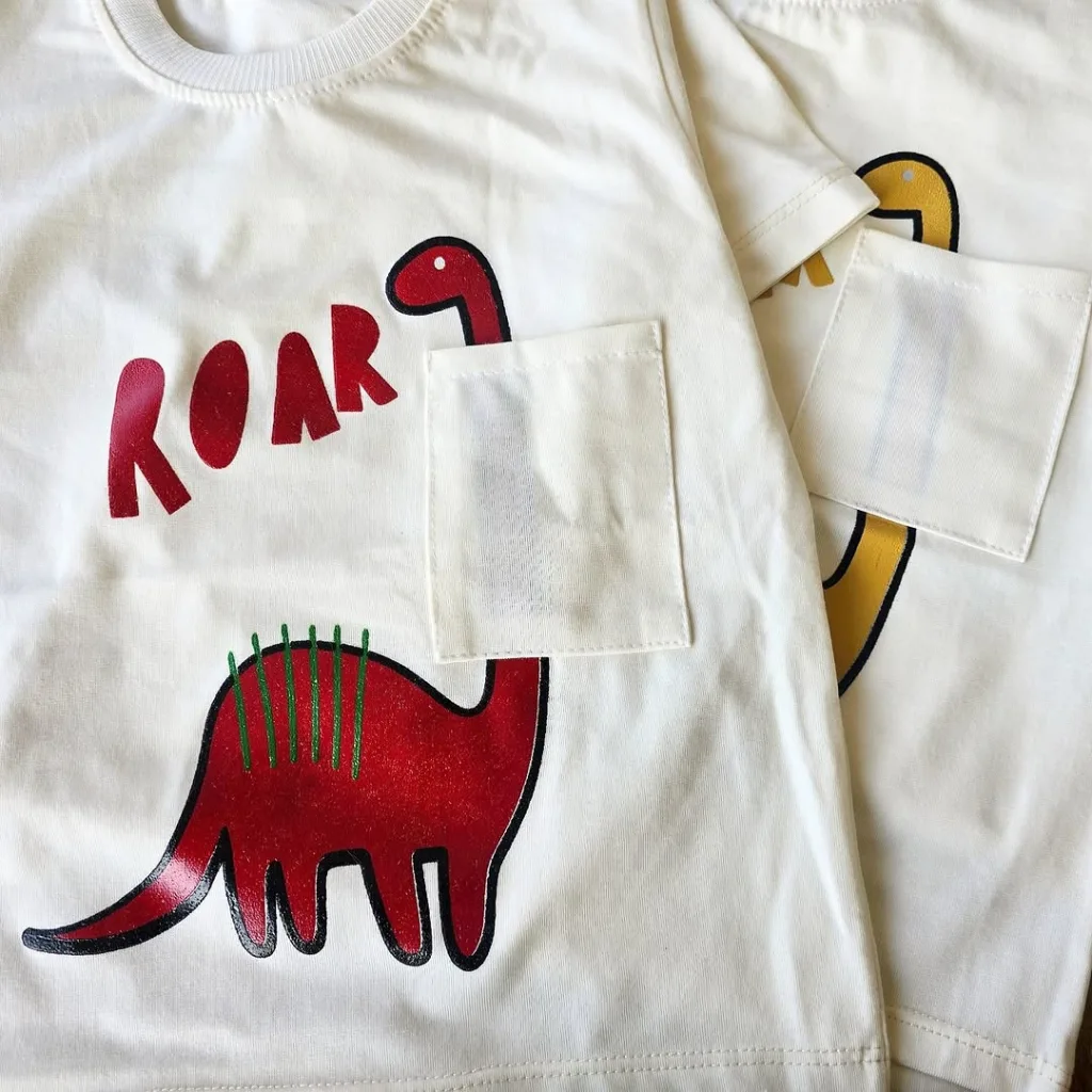 تیشرت شلوارک کتان دایناسور Roar کد 4322