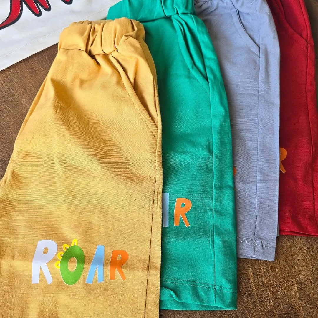 تیشرت شلوارک کتان دایناسور Roar کد 4322