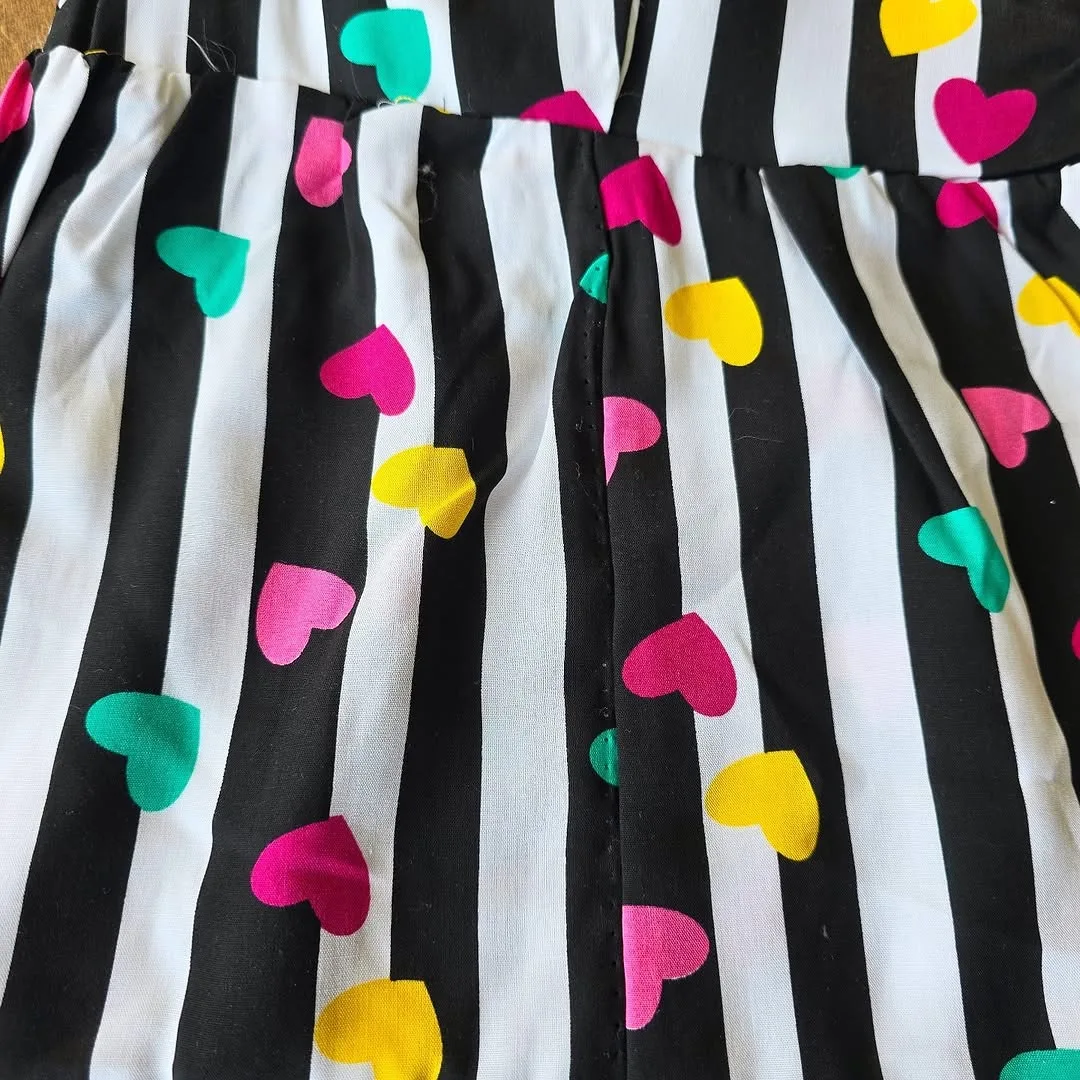 سارافون راه راه سفید مشکی قلب کد 4277