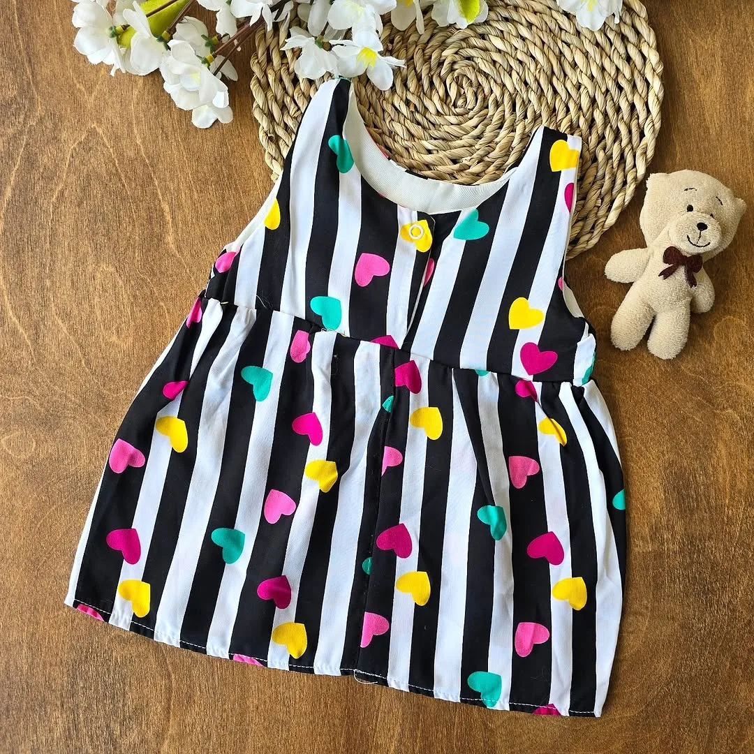 سارافون راه راه سفید مشکی قلب کد 4277