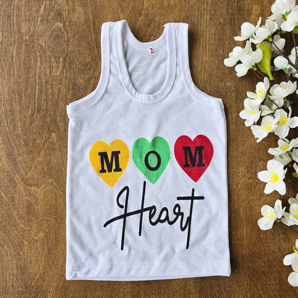 زیرپوش رکابی سفید سه قلب mom کد 4354