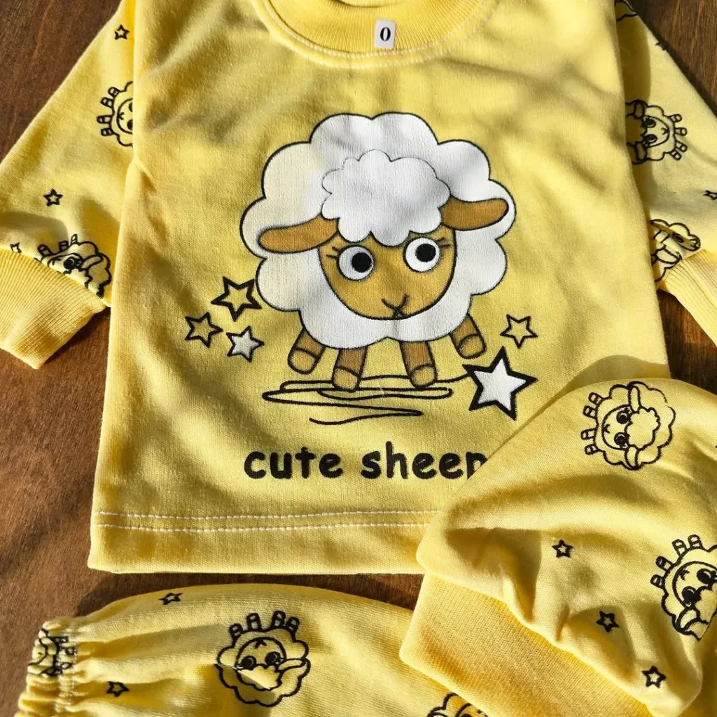 سه تکه بلوز شلوار و کلاه ببعی و ستاره کد 4447