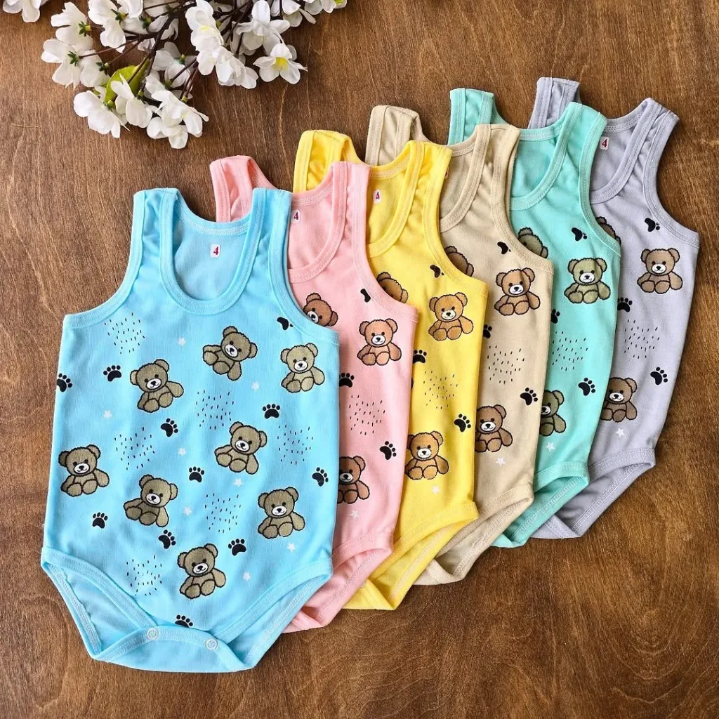 بادی رکابی خرس عروسکی سایز 4 تا 6 کد 4450