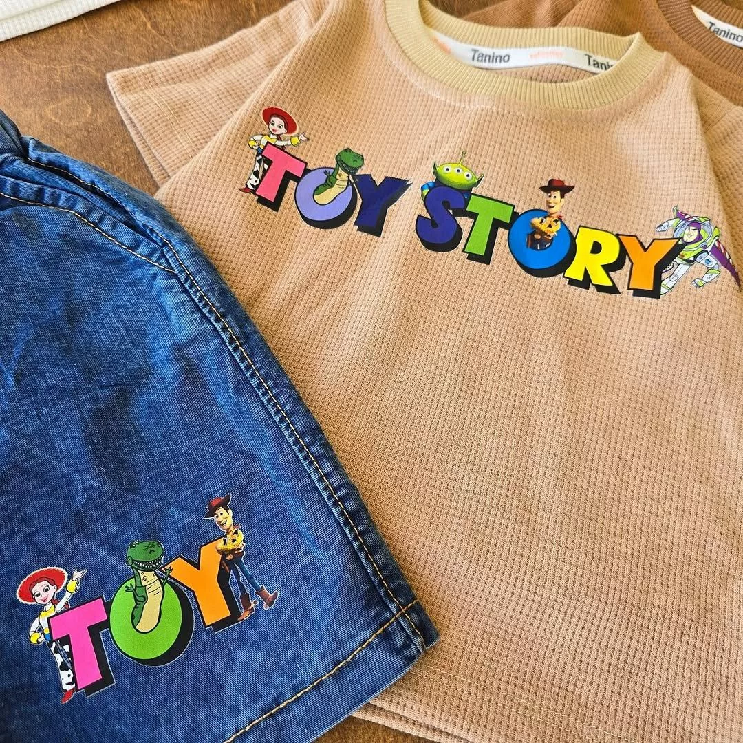 تیشرت بیسکویتی شلوارک لی طرح Toy Story کد 4612 سایز 35,40