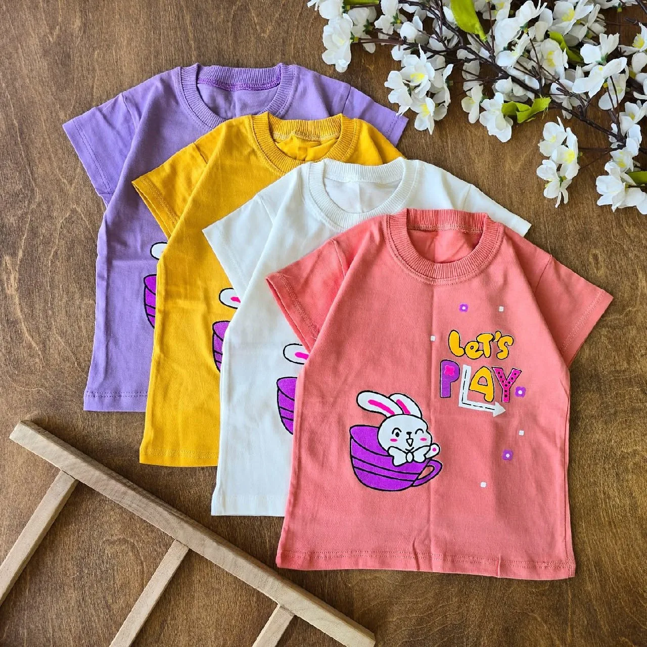 تیشرت تک خرگوش و فنجان lets play سایز 35 تا 45 کد 4508