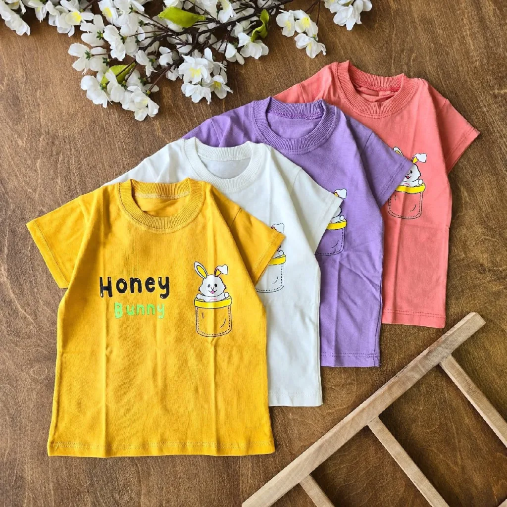 تیشرت تک خرگوش جیبی honey bunny سایز 35 تا 45 کد 4509