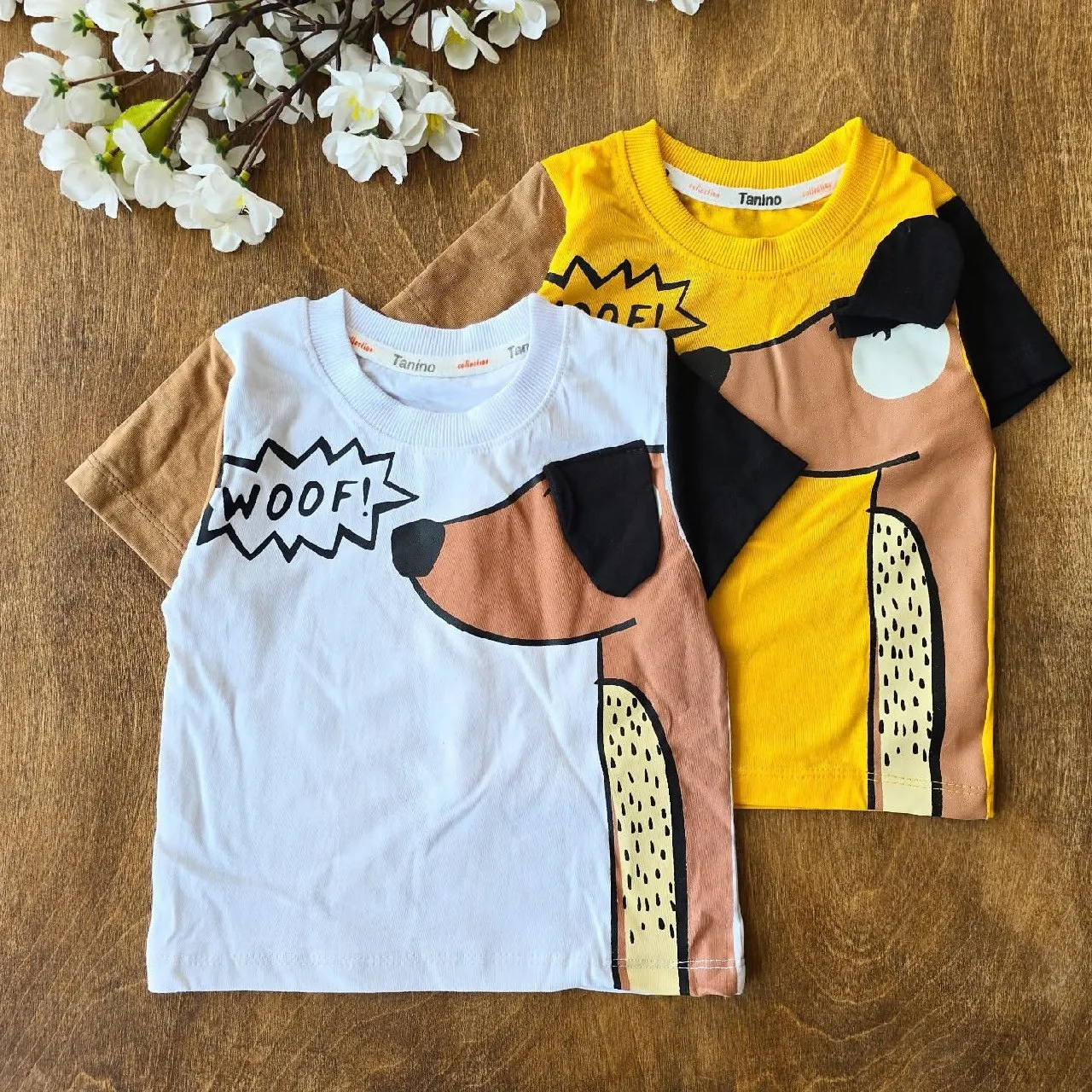 تیشرت شلوارک کتان سگ گوش دار woof کد 4528