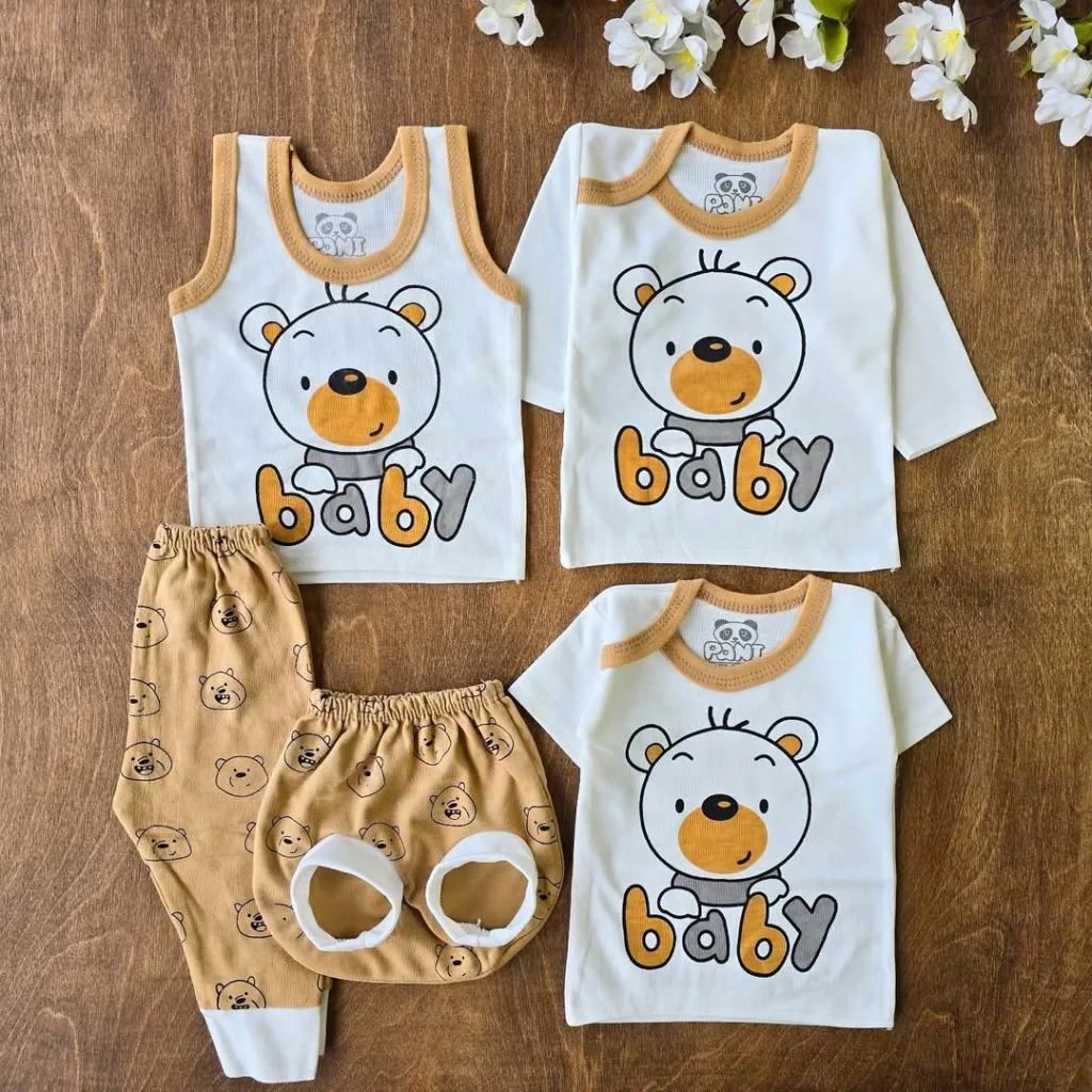 ست 5 تکه خرس baby سایز 0 تا 2 کد 2501