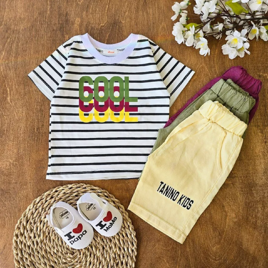 تیشرت شلوارک کتان طرح cool تنی نو کد ۴۶۰۸