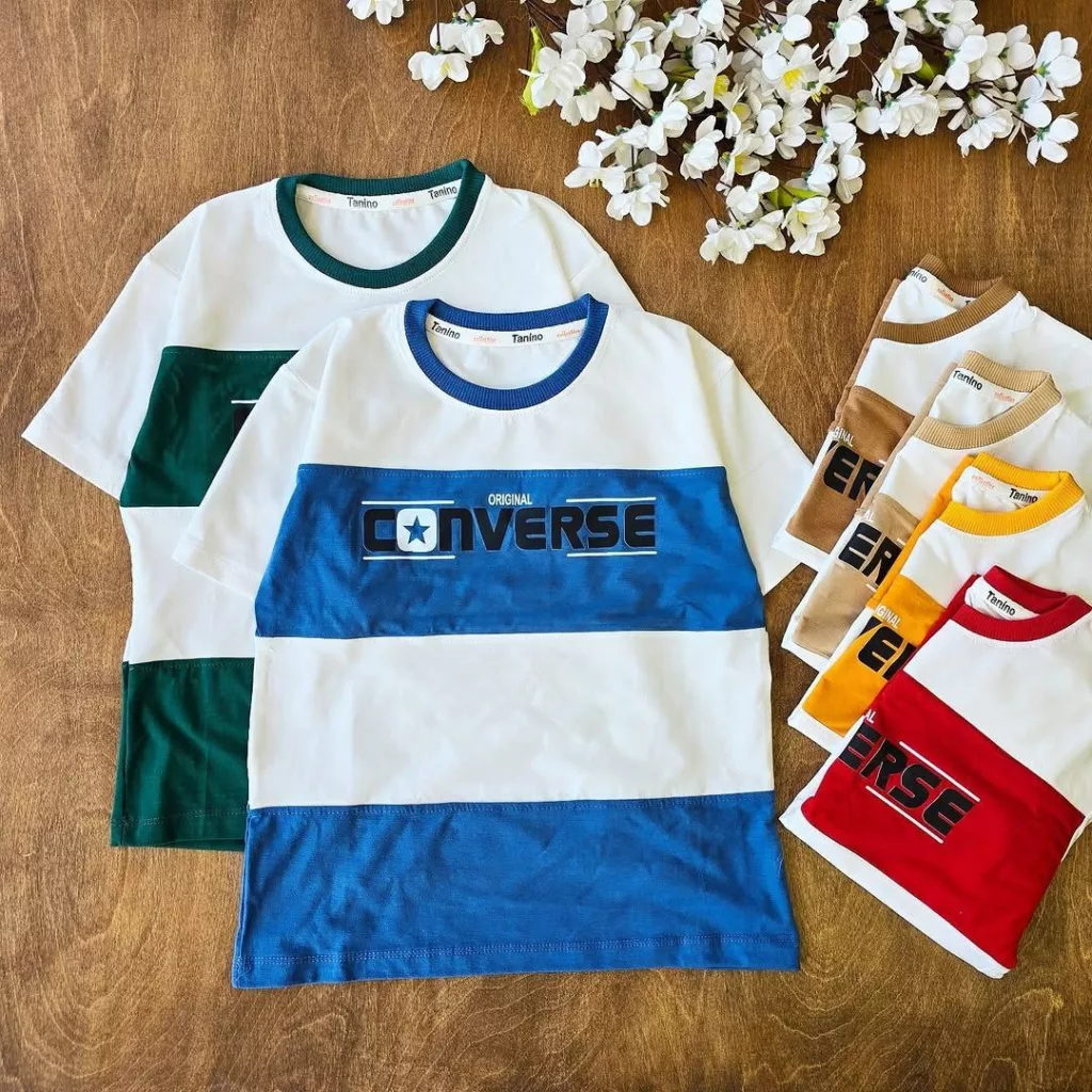تیشرت تک راه راه Converse سایز ۵۰،۵۵ کد ۴۶۲۵