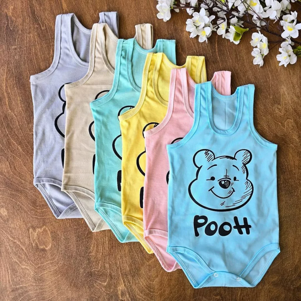 بادی رکابی خرس pooh سایز ۵،۶ کد ۴۶۲۹