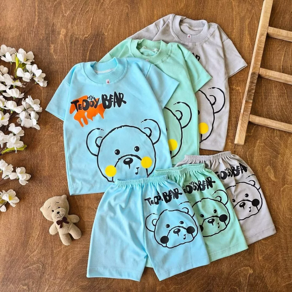 تیشرت شلوارک خرس Teddy Bear سایز ۴ تا ۶ کد ۴۶۶۰