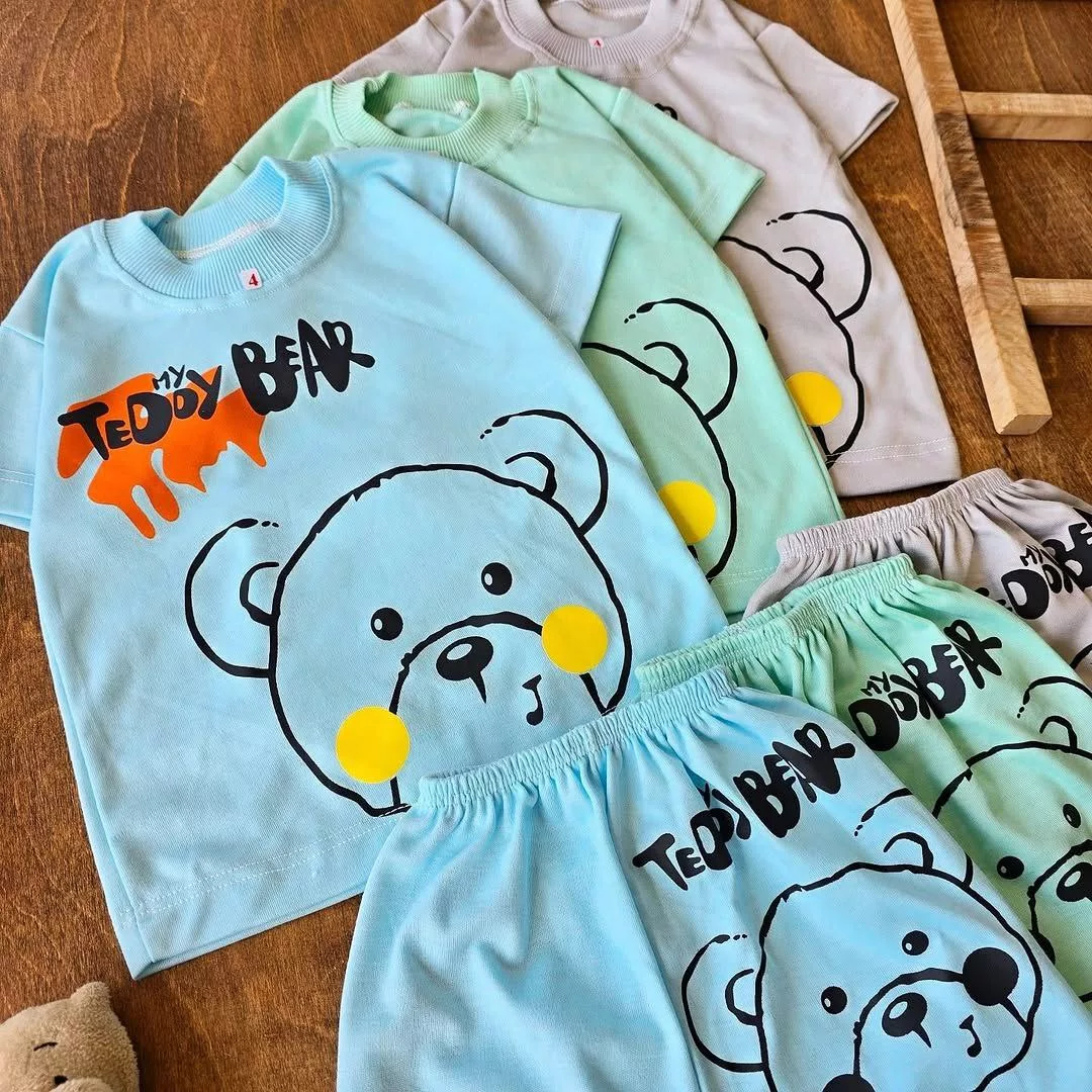 تیشرت شلوارک خرس Teddy Bear سایز ۴ تا ۶ کد ۴۶۶۰
