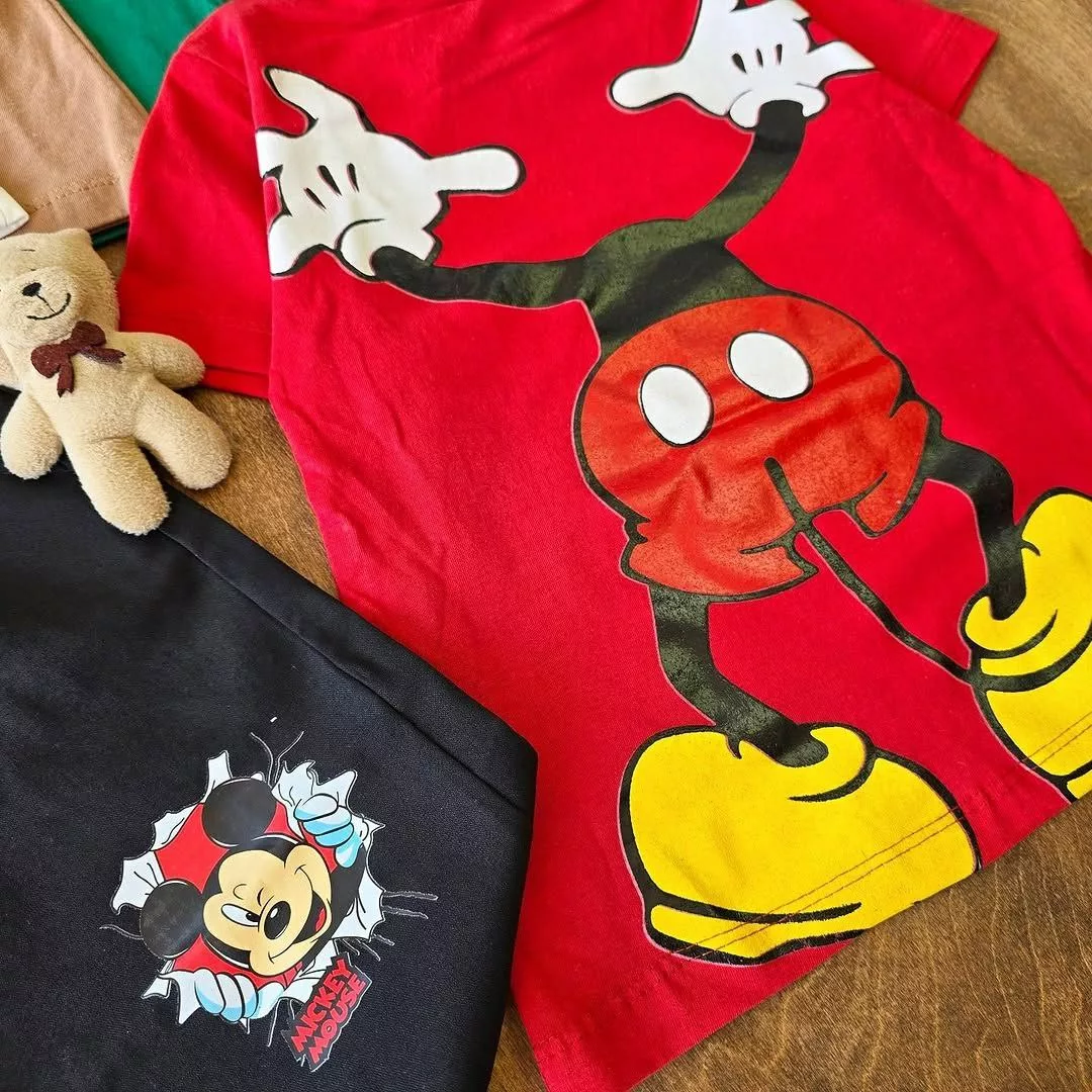 تیشرت شلوارک کتان میکی موس سایز ۴۵،۵۰ کد ۴۶۷۲
