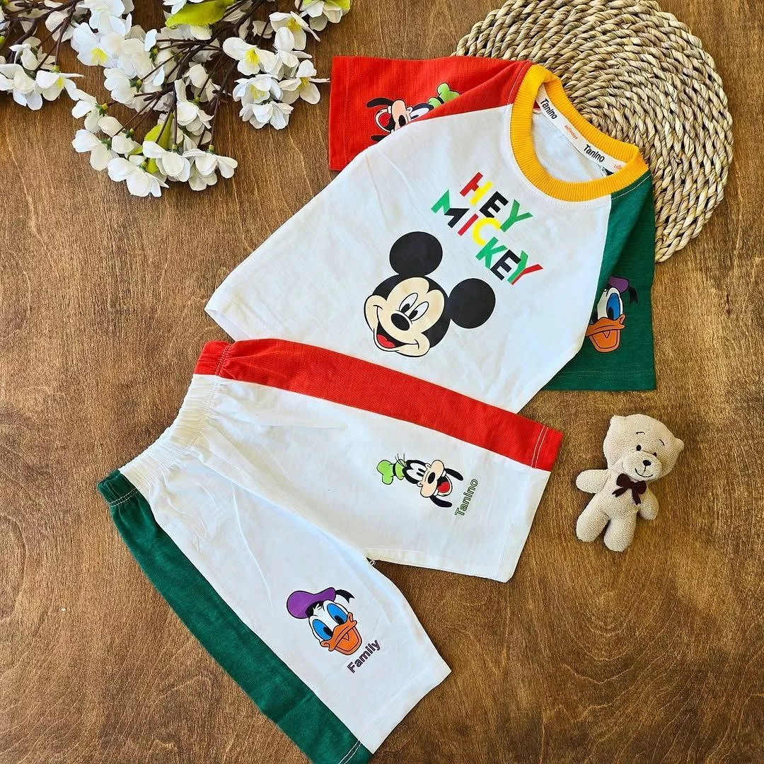 تیشرت شلوارک میکی موس Hey Mickey سایز ۳۵ تا ۵۰ کد ۴۷۷۱