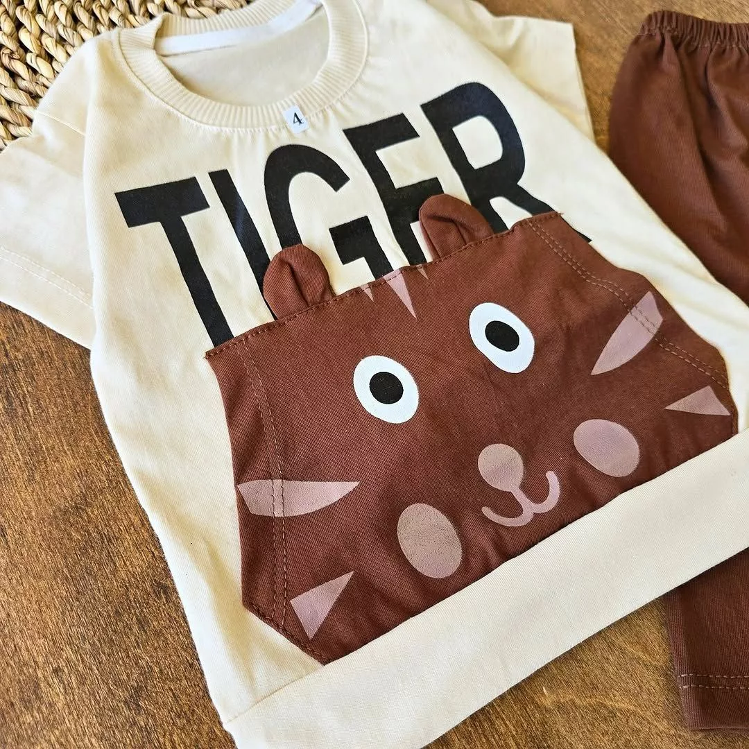 تیشرت شلوارک ببر گوش دار Tiger کد ۴۷۶۶