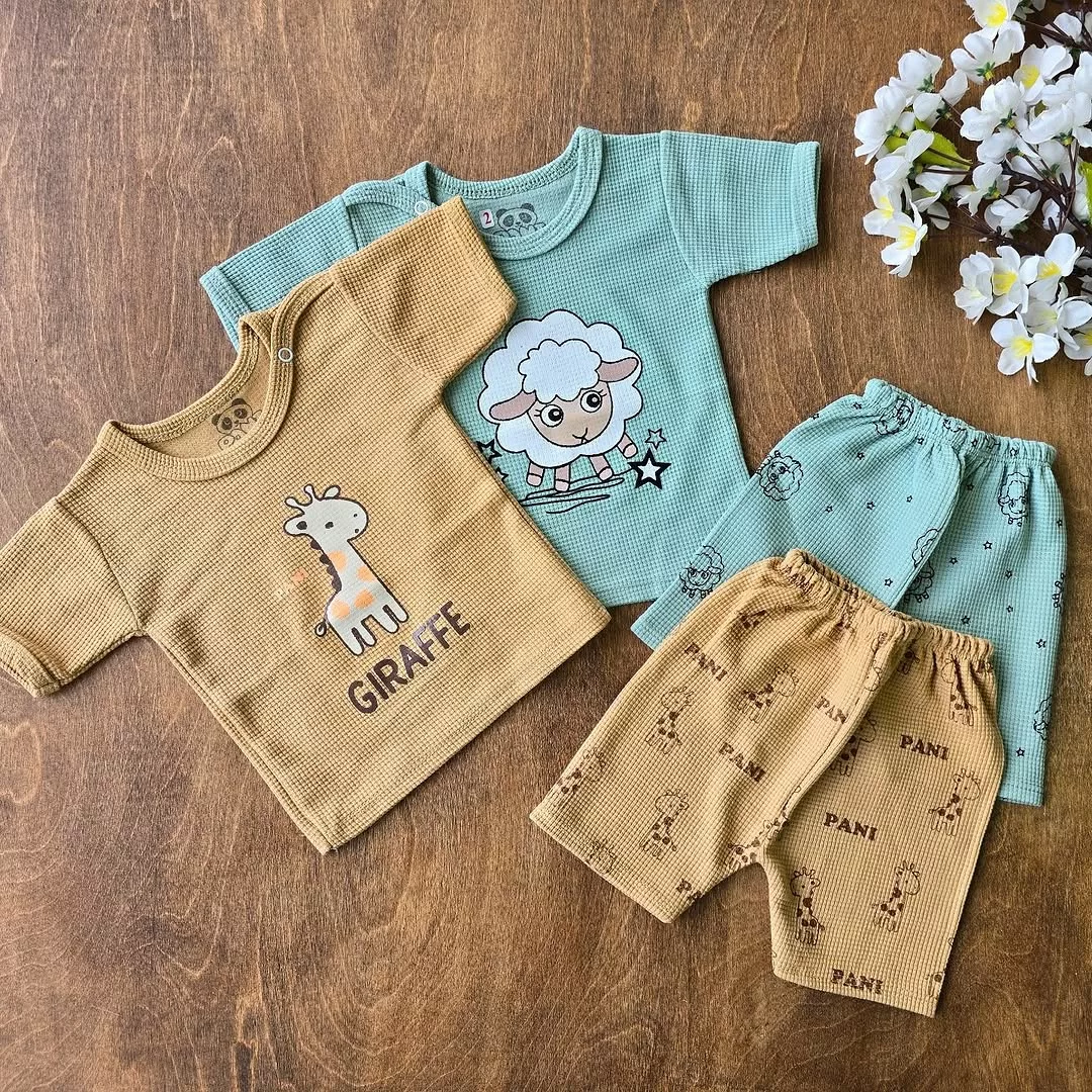 تیشرت شلوارک بیسکویتی سایز 2 تا 5 کد 4710