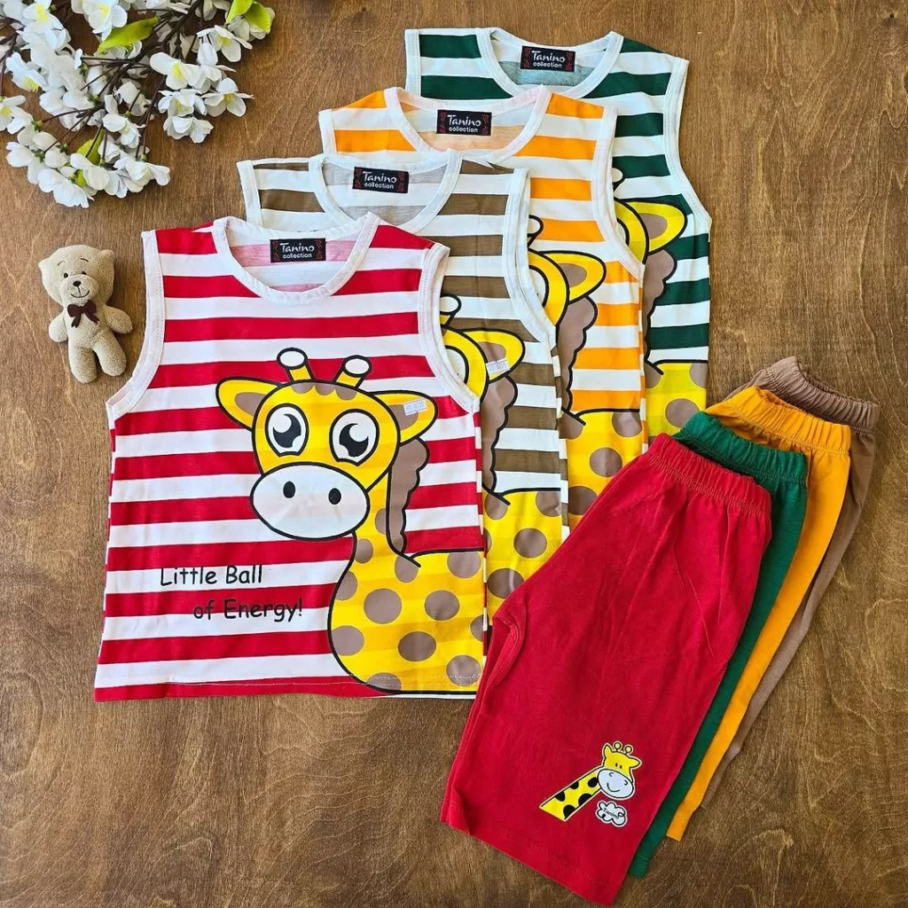 تاپ شلوارک راه راه زرافه سایز ۴۵،۵۰ کد ۴۷۷۶