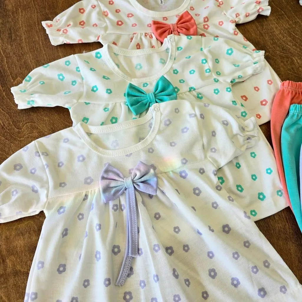 سارافون شلوارک پاپیون دار سایز ۲ تا ۴ کد ۴۷۹۲