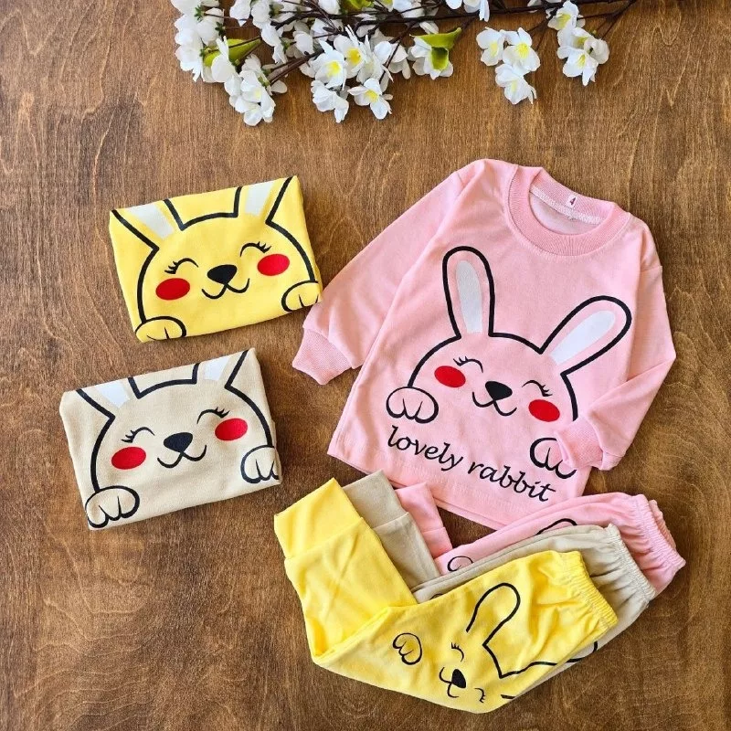 بلوز شلوار خرگوش lovely rabbit سایز ۴ تا ۶ کد ۴۹۰۸