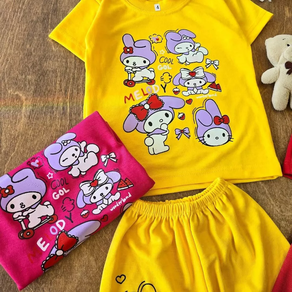 تیشرت شلوارک ملودی و هاپو سایز ۴،۵،۶ کد ۴۸۷۶