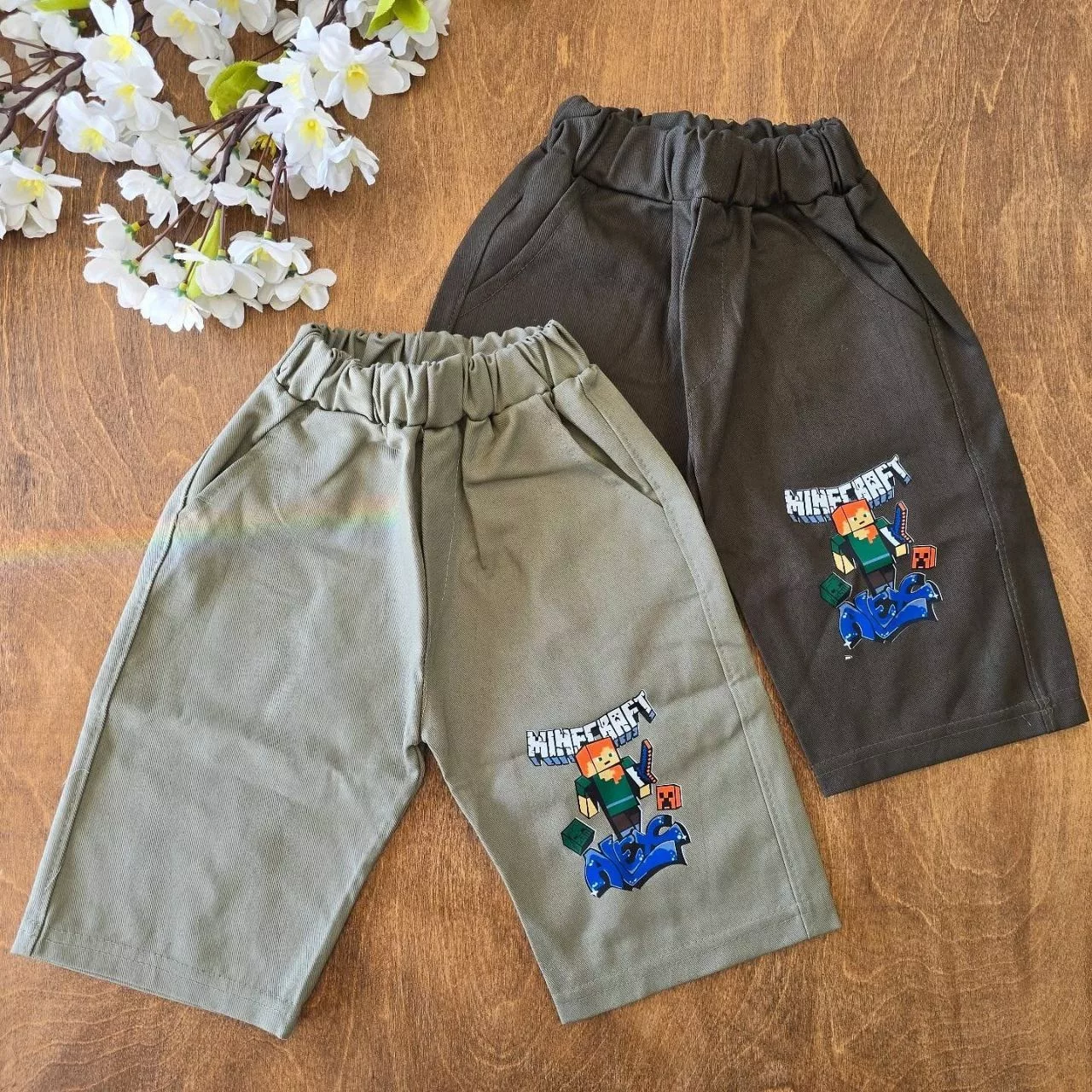 تیشرت شلوارک کتان گروه ماینکرافت سایز ۴۵،۵۰ کد ۴۹۱۳